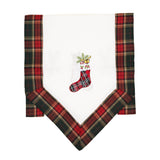 Fata de Masa Flippy, Material In Brodat, cu Motive de Craciun Ghetute, 180 x 40 cm, Alb