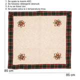 Fata De Masa Material In Brodat, Cu Motive Florale De Craciun, Crem - vivimall.ro