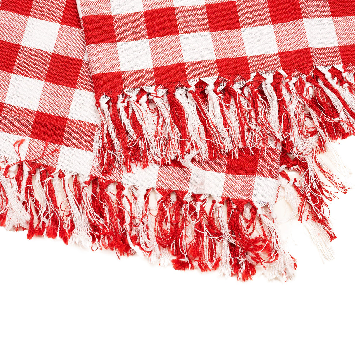 Fata de masa in carouri Flippy, Material Textil, 130 x 180 cm, Rosu