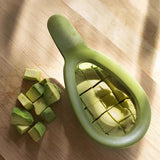 Feliator De Avocado, Pentru Taierea In Cubulete, Multifunctional, Pentru Bucatarie, Otel Inoxidabil, Abs, 16X8X5 Cm, Verde - vivimall.ro
