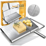 Feliator De Branza, Din Otel Inoxidabil, 5 Fire De Rezerva, Maner Ergonomic, Scara De Masurare, 24X21Cm, Argintiu - vivimall.ro