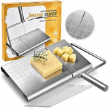 Feliator De Branza, Din Otel Inoxidabil, 5 Fire De Rezerva, Maner Ergonomic, Scara De Masurare, 24X21Cm, Argintiu - vivimall.ro