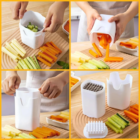 Feliator De Fructe Si Legume, Din Plastic Si Otel, Mecanic, Taiere 1.2 Cm Grosime, 14 X 9.5 X 8 Cm, Alb - vivimall.ro