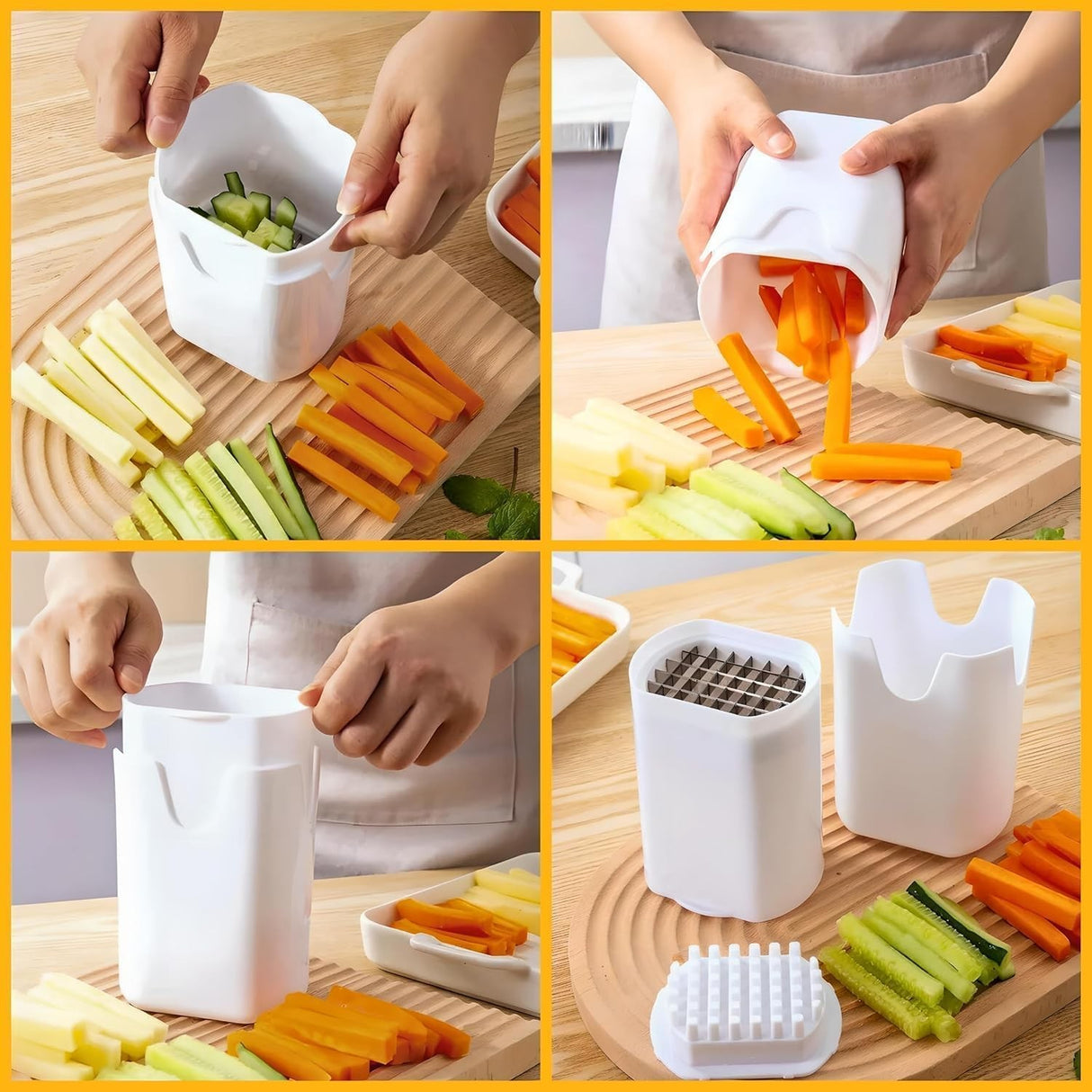 Feliator de Fructe si Legume, Vivimall, din Plastic si Otel, Mecanic, Taiere 1.2 cm Grosime, 14 x 9.5 x 8 cm, Alb - vivimall.ro