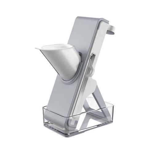 Feliator de Legume Multifunctional, Vivimall, Taieturi Diferite, Razatoare pentru Bucatarie, Taietor de Cartofi, Presa Manuala, Pliabila, Extensibila, PP PET, 23.5x9.5x5.5 cm, Alb - vivimall.ro