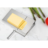 Feliator Manual Pentru Cascaval, Salam, Prajituri, Unt, Din Otel Inoxidabil, Usor De Curatat Si Utilizat, 5 Lame De Schimb Incluse, Picioare Antiderapante, 21 X 12.2 X 2.8 Cm, Argintiu - vivimall.ro
