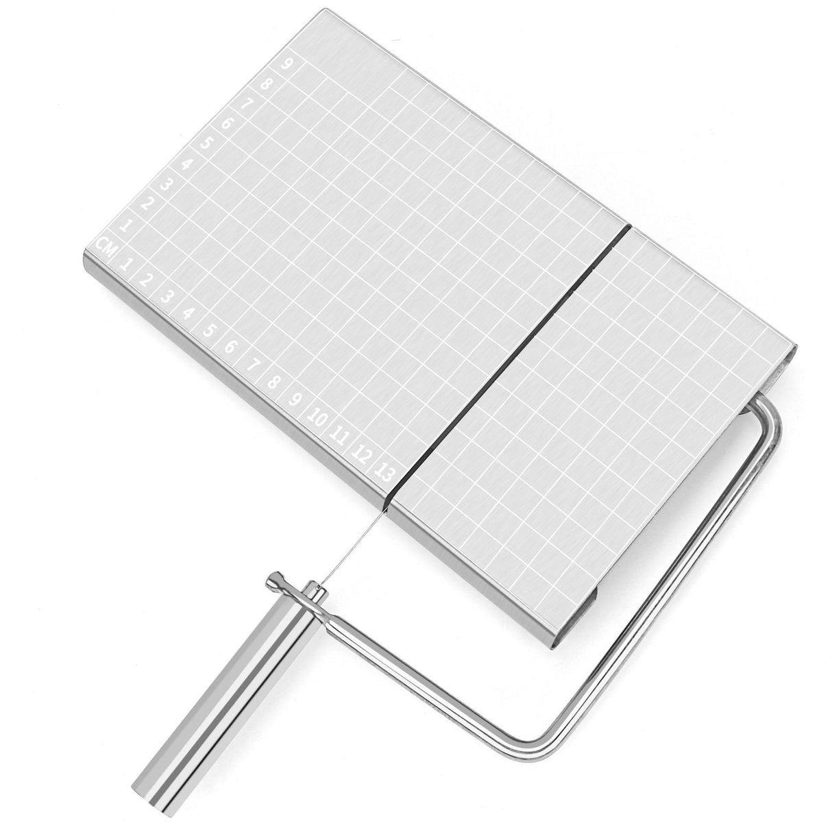 Feliator manual Vivimall, pentru cascaval, salam, prajituri, unt, din otel inoxidabil, usor de curatat si utilizat, 5 lame de schimb incluse, picioare antiderapante, 21 x 12.2 x 2.8 cm, argintiu - vivimall.ro