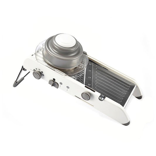 Feliator Manual Multifunctional, Flippy, Usor de Folosit, pentru Legume, Fructe, Razatoare, Otel Inoxidabil, Accesoriu Bucatarie, 39 x 11.5 x 12.5 cm Alb