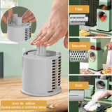 Feliator manual pentru legume Vivimall, 3 lame din otel inxodabil, 3 tipuri de feliere, material carcasa ABS, latime maxima feliere 4 mm, baza de tip ventuza, usor si sigur de utilizat, 28.5 x 9,2 x 13.5 cm, verde - vivimall.ro