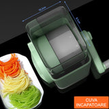 Feliator Manual Pentru Legume 3 Lame Din Otel Inxodabil, 3 Tipuri De Feliere, Material Carcasa Abs, Latime Maxima Feliere 4 Mm, Baza De Tip Ventuza, Usor Si Sigur De Utilizat, 28.5 X 9,2 X 13.5 Cm, Verde - vivimall.ro