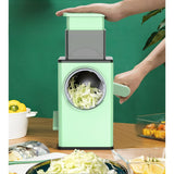 Feliator Manual Pentru Legume 3 Lame Din Otel Inxodabil, 3 Tipuri De Feliere, Material Carcasa Abs, Latime Maxima Feliere 4 Mm, Baza De Tip Ventuza, Usor Si Sigur De Utilizat, 28.5 X 9,2 X 13.5 Cm, Verde - vivimall.ro