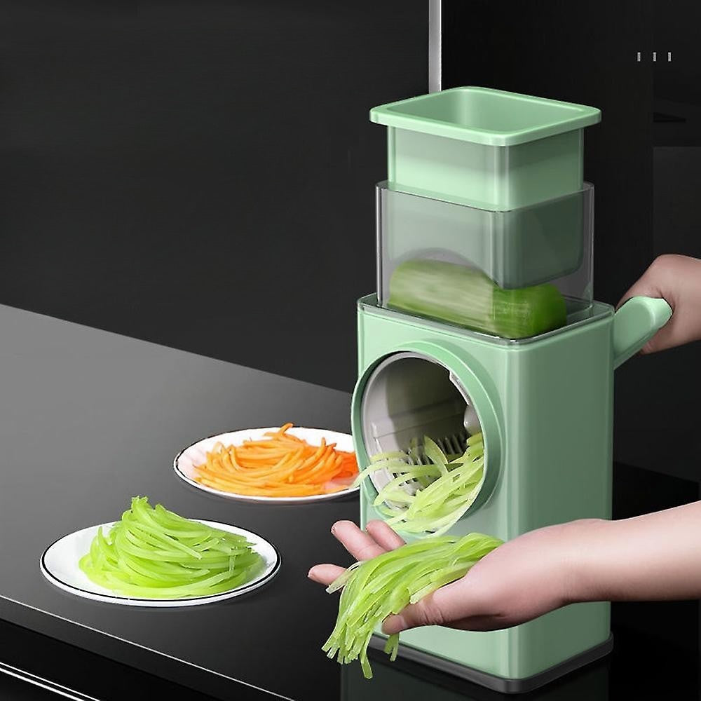 Feliator Manual Pentru Legume 3 Lame Din Otel Inxodabil, 3 Tipuri De Feliere, Material Carcasa Abs, Latime Maxima Feliere 4 Mm, Baza De Tip Ventuza, Usor Si Sigur De Utilizat, 28.5 X 9,2 X 13.5 Cm, Verde - vivimall.ro
