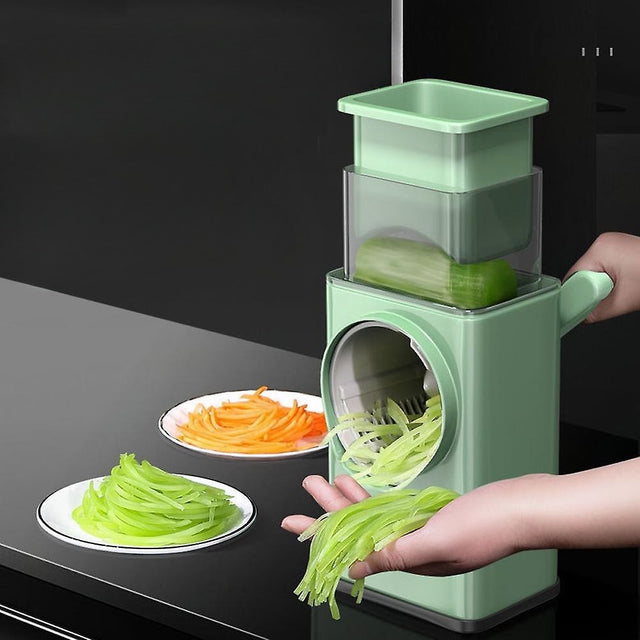Feliator Manual Pentru Legume 3 Lame Din Otel Inxodabil, 3 Tipuri De Feliere, Material Carcasa Abs, Latime Maxima Feliere 4 Mm, Baza De Tip Ventuza, Usor Si Sigur De Utilizat, 28.5 X 9,2 X 13.5 Cm, Verde - vivimall.ro