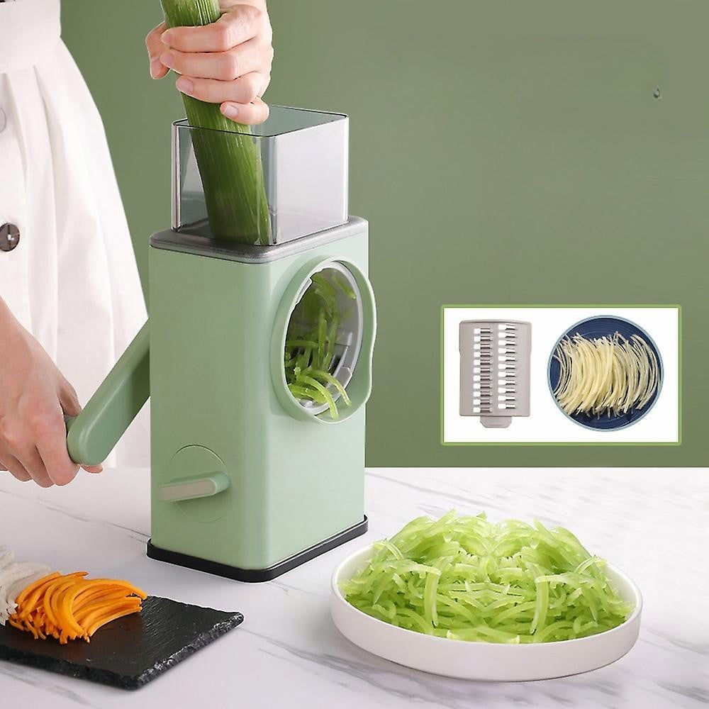 Feliator Manual Pentru Legume 3 Lame Din Otel Inxodabil, 3 Tipuri De Feliere, Material Carcasa Abs, Latime Maxima Feliere 4 Mm, Baza De Tip Ventuza, Usor Si Sigur De Utilizat, 28.5 X 9,2 X 13.5 Cm, Verde - vivimall.ro