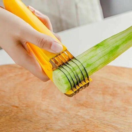 Feliator Pentru Alimente, Accesoriu Pentru Bucatarie, Cutit Pentru Legume Si Fructe, Model Banana, Ergonomic, 17.5X5X4 Cm, Galben - vivimall.ro