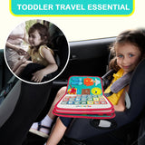 Carte Senzoriala Educativa Montessori, Vivimall, cu Activitati, Dezvoltare Abilitati Motorii, 4 Pagini, Model Spatiu Cosmic, 28x22x7 cm, Albastru