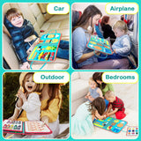 Carte Senzoriala Educativa Montessori, Vivimall, cu Activitati, Dezvoltare Abilitati Motorii, 4 Pagini, Model Spatiu Cosmic, 28x22x7 cm, Albastru