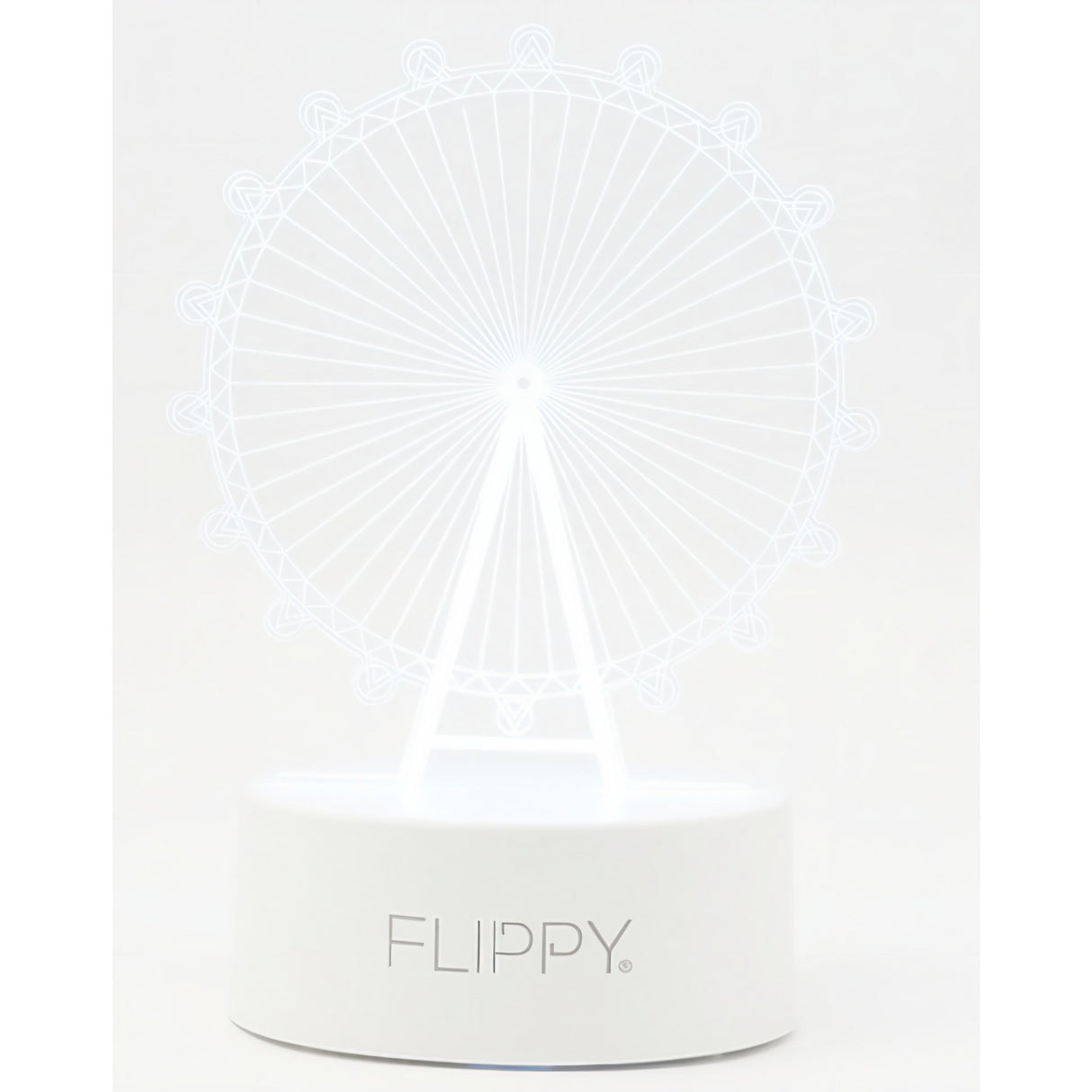 Lampa Led Decorativa, 3D, Roata Panoramica, Cu Telecomanda, Doua Moduri De Alimentare Usb Si Baterii, 20 Cm Inaltime, Din Material Acril Si Lumina A, Alb - vivimall.ro