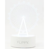 Lampa Led Decorativa, 3D, Roata Panoramica, Cu Telecomanda, Doua Moduri De Alimentare Usb Si Baterii, 20 Cm Inaltime, Din Material Acril Si Lumina A, Alb - vivimall.ro