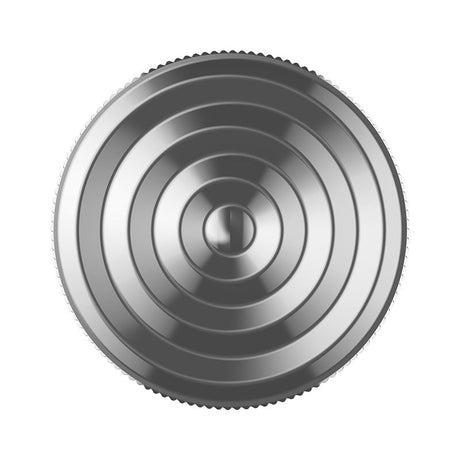 Fidget Spinner Flippy din oțel inoxidabil argintiu, model breloc cu ondulații mari, vedere frontală