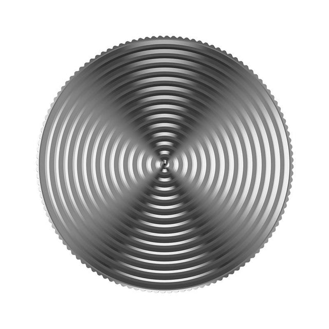 Fidget spinner Flippy din oțel inoxidabil argintiu, vedere frontală, dimensiuni 30x30x8 mm