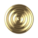 Fidget spinner Flippy auriu din oțel inoxidabil, vedere frontală, ondulații mari, 30x30x8 mm