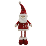 Figurina Decorativa, Pentru Craciun, Mos Craciun, Picioare Telescopice, Inaltime Reglabila 44-54Cm, Caciula Cu Inimioare, /Rosu - vivimall.ro