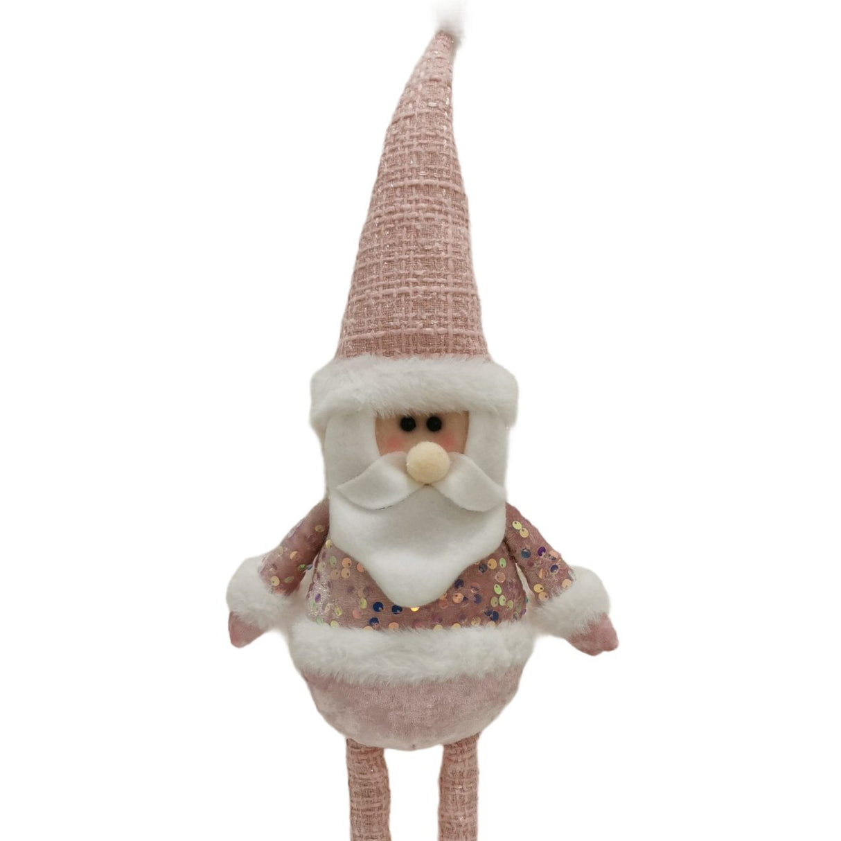 Figurina Decorativa, Pentru Craciun, Mos Craciun, Picioare Telescopice, Inaltime Reglabila 44-54Cm, Bluza Cu Paiete - vivimall.ro