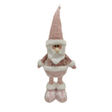 Figurina Decorativa, Pentru Craciun, Flippy, Mos Craciun, Picioare Telescopice, Inaltime Reglabila 44-54cm, Bluza cu Paiete, Roz