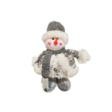 Figurina Decorativa, Pentru Craciun, Om De Zapada, Picioare Telescopice, Inaltime Reglabila 33- 70 Cm, Pantaloni Luciosi, Alb/ - vivimall.ro