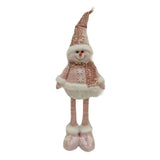 Figurina Decorativa, Pentru Craciun, Om De Zapada, Picioare Telescopice, Inaltime Reglabila 44-54Cm, Caciula Cu Paiete - vivimall.ro