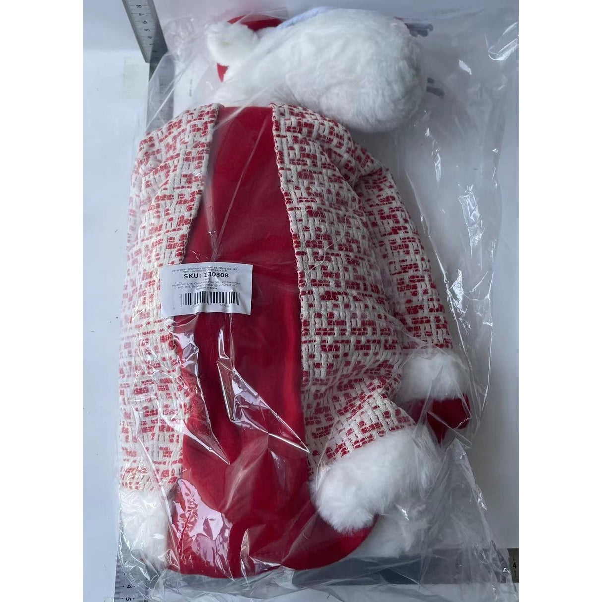 Figurina Decorativa, Pentru Craciun, Ren, Picioare Telescopice, Inaltime Reglabila 42 - 80 Cm, Cu Haina, /Rosu - vivimall.ro
