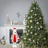 Figurina Decorativa, Pentru Craciun, Ren, Picioare Telescopice, Inaltime Reglabila 42 - 80 Cm, Cu Haina, /Rosu - vivimall.ro