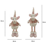 Figurina Decorativa, Pentru Craciun, Ren, Picioare Telescopice, Inaltime Reglabila 44-54Cm, Bluza Cu Paiete - vivimall.ro