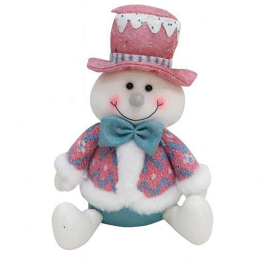 Figurina de Craciun Om de Zapada cu Palarie, Vivimall, Figurina Decorativa Om de Zapada pentru Sarbatorile de Iarna, 26 x 20 x 12 cm, Multicolor - vivimall.ro