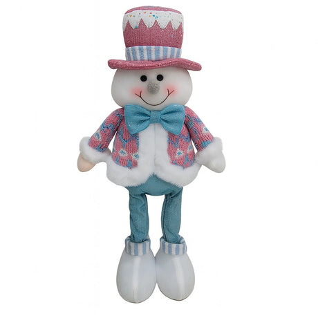 Figurina de Craciun Om de Zapada cu Palarie, Flippy, Figurina Decorativa Om de Zapada pentru Sarbatorile de Iarna, 43 x 17 x 8 cm, Multicolor - vivimall.ro