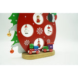 Figurina decorata, Mos Craciun, Rosu, din Lemn, 18 cm x 24.5 cm, Interior, Flippy - vivimall.ro