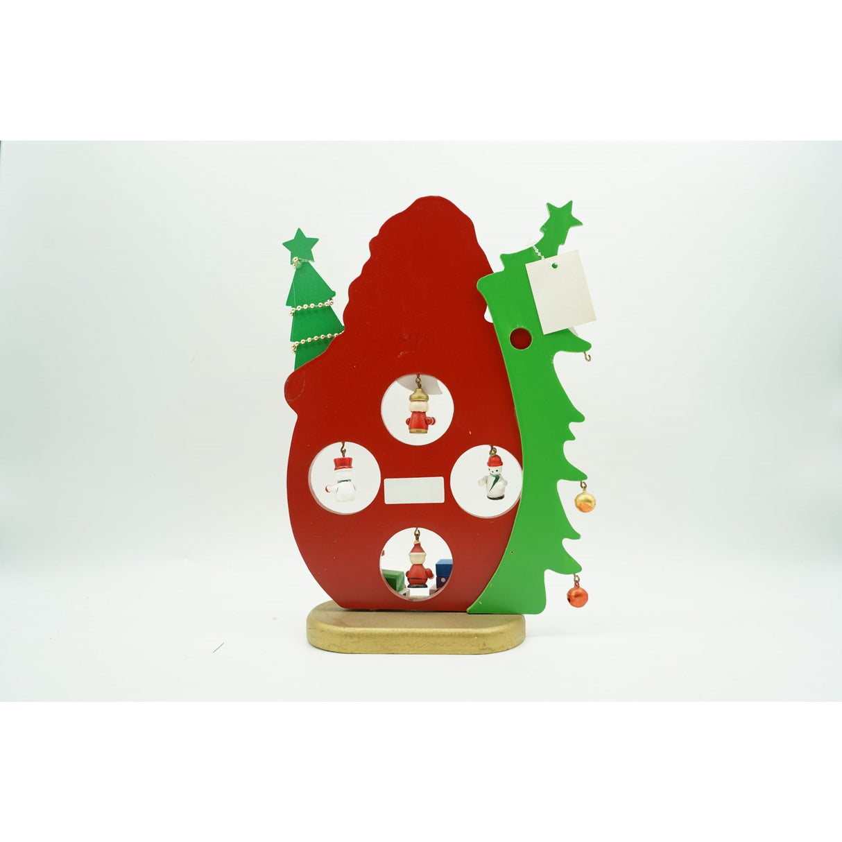 Figurina decorata, Mos Craciun, Rosu, din Lemn, 18 cm x 24.5 cm, Interior, Flippy - vivimall.ro