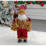 Figurina Decorativa Craciun, Mos Craciun Asezat Cu Sac Si Felinar, Material Plastic+Textil, Interior/Exterior, Rosu/, Resigilat - vivimall.ro