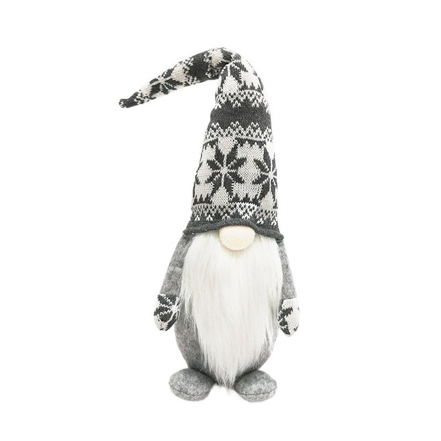 Figurina Decorativa, Pentru Craciun, Spiridus, Omul Padurii Cu Barba Lunga, Inaltime 47 Cm - vivimall.ro