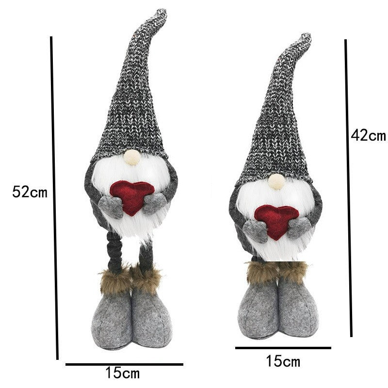 Figurina Decorativa, Pentru Craciun, Spiridus, Omul Padurii Indragostit, Picioare Telescopice, Inaltime Reglabila 42 - 52 Cm - vivimall.ro