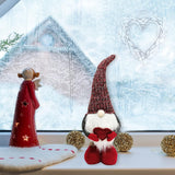 Figurina Decorativa, Pentru Craciun, Spiridus, Omul Padurii Indragostit, Picioare Telescopice, Inaltime Reglabila 42 - 52 Cm - vivimall.ro