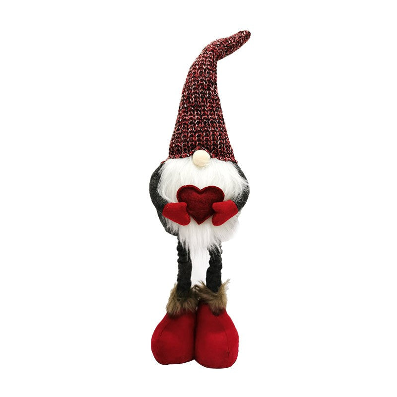Figurina Decorativa, Pentru Craciun, Spiridus, Omul Padurii Indragostit, Picioare Telescopice, Inaltime Reglabila 42 - 52 Cm - vivimall.ro