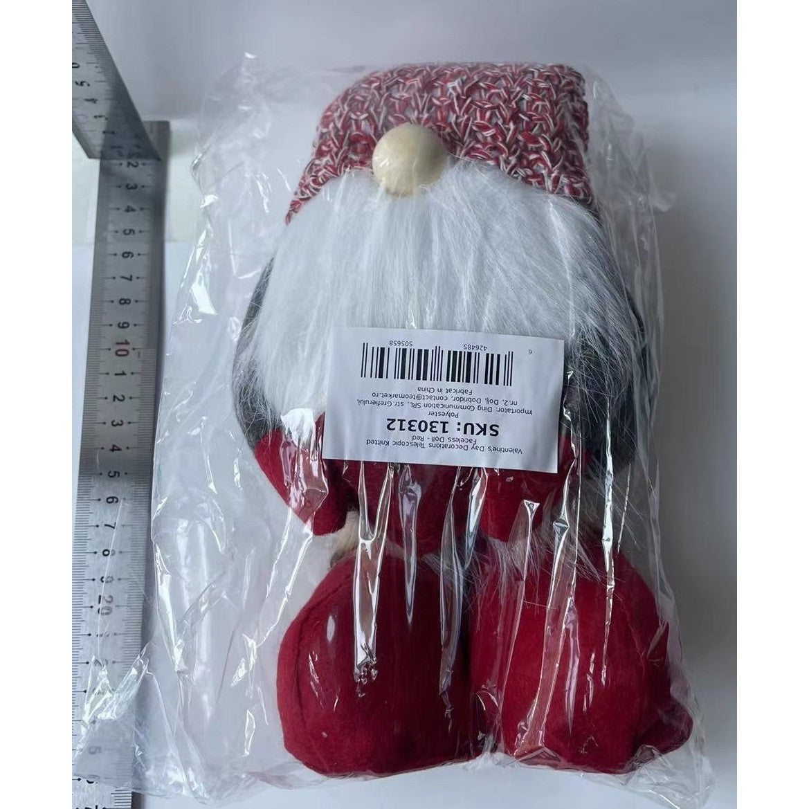 Figurina Decorativa, Pentru Craciun, Spiridus, Omul Padurii Indragostit, Picioare Telescopice, Inaltime Reglabila 42 - 52 Cm - vivimall.ro