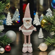 Figurina Decorativa, Pentru Craciun, Mos Craciun, Picioare Telescopice, Inaltime Reglabila 44-54Cm, Bluza Cu Paiete - vivimall.ro