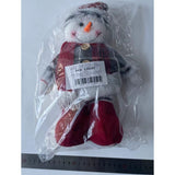 Figurina Decorativa, Pentru Craciun, Om De Zapada, Picioare Telescopice, Inaltime Reglabila 44-54Cm, Caciula Cu Fugi, Rosu/ - vivimall.ro