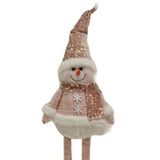 Figurina Decorativa, Pentru Craciun, Om De Zapada, Picioare Telescopice, Inaltime Reglabila 44-54Cm, Caciula Cu Paiete - vivimall.ro