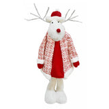 Figurina Decorativa, Pentru Craciun, Ren, Picioare Telescopice, Inaltime Reglabila 42 - 80 Cm, Cu Haina, /Rosu - vivimall.ro