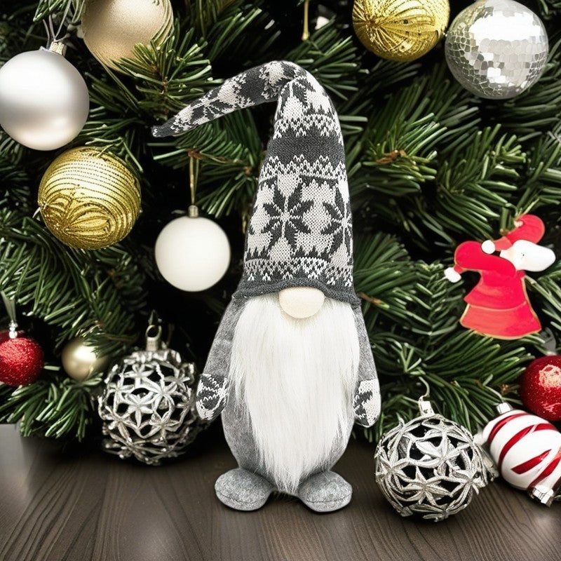 Figurina Decorativa, Pentru Craciun, Spiridus, Omul Padurii Cu Barba Lunga, Inaltime 47 Cm - vivimall.ro