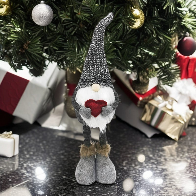 Figurina Decorativa, Pentru Craciun, Spiridus, Omul Padurii Indragostit, Picioare Telescopice, Inaltime Reglabila 42 - 52 Cm - vivimall.ro
